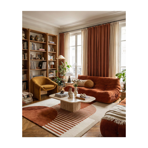 Tapis géométrique en laine et viscose matelassé à la main Paul, tapis de sol contemporain fait main, fournisseur en gros et fabricant en Inde - Product Image 5
