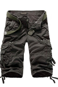 Shorts cargo pour homme couleur unie avec logo personnalisé, style hip-hop, vente chaude, respirants, avec poches cargo, personnalisables - Product Image 3
