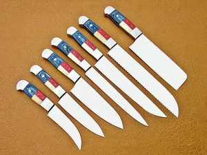 High Quality Stainless Steel Professional Chef <b>Knife</b> <b>Set</b> <b>Sharp</b> Blade Right Hand Orientation Customized Wooden Handle - Product Image 2