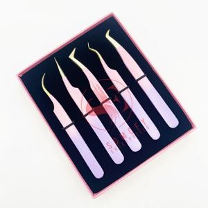 Haute qualité en acier inoxydable 90 degrés Volume extension de cils pince à épiler résultats optimaux beauté fibre applicateur incurvé - Product Image 6