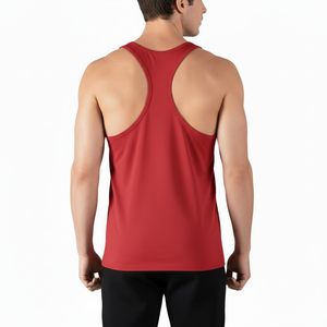 Custom <b>Logo</b> Combed Cotton Gym Muscle Fitness Sleeveless Sportswear Athletic Singlet Vest High Stretch Racerback Mens Tank Top - Product Image 2