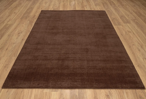 Alfombra Gabbeh Tejida a Mano en Color Chocolate, Lana de Nueva Zelanda, Tono Tierra, Estilo Minimalista para Sala de Estar o Dormitorio - Product Image 4