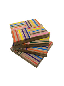 Handmade Wooden <b>Coasters</b> Set Modern Half Color Design, Absorbent <b>Drink</b> <b>Coasters</b> for Coffee & Tea, Wedding & Home Decor - Product Image 3