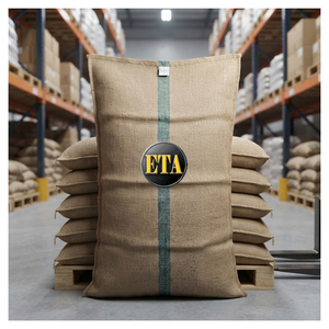Bolsas de yute resistentes de 40.00 oz, 43 pulgadas x 29 pulgadas, con costuras reforzadas 8x8 HD, costuras HKL Herakle y rayas verdes de 2 pulgadas. - Product Image 1