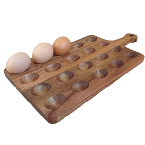 Handmade Rounded Wooden <b>Egg</b> Holder Tray Natural Wood <b>Egg</b> <b>Storage</b> Rack Kitchen Farmhouse Supplies - Product Image 6