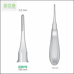 Élévateur dentaire à racine droite, modèle Bein, 4,0 mm, acier inoxydable 420, manche creux 140 mm, autoclavable, réutilisable, chirurgical - Product Image 3
