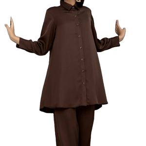 Vestido occidental Vintage informal de nuevo estilo para mujer, Floral estampado geométrico, hombro caído Irregular, teñido liso con Natural - Product Image 1