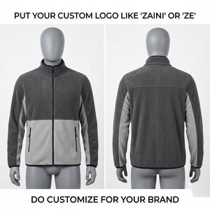 Chaqueta de Running para Hombre de Polar Premium de 240 GSM, Gris, Paneles de Hombro Reforzados, Bordado Personalizado, Etiqueta Tejida en Relieve - Product Image 1