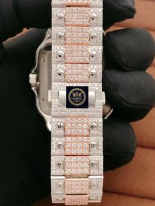 Montre de luxe impériale en acier inoxydable avec moissanite, unisexe, boîtier carré 42 mm, mouvement automatique, affichage de la date GPS, étanche 10 bars - Product Image 2