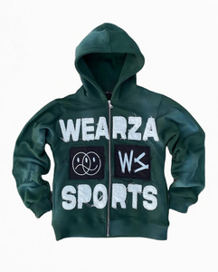Custom OEM 100% Cotton Oversized Rhinestone Distressed Print Hoodie Zip-Up <b>Pullover</b> Streetwear Wholesale Unisex Sweatshirt - Product Image 4