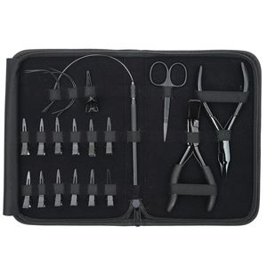 Kit de Herramientas para Extensiones de Cabello: Alicates para Microperlas, Herramienta de Extracción, Herramienta de Anclaje, Estuche de Rexine, Mini Tijeras, Aguja, Clip, Separador de Dedos - Product Image 1