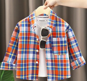 Chemise à carreaux de haute qualité pour garçons, enfants, logo personnalisable ODM, manches longues, col rond, décontractée, unisexe, tricotée, 100% coton, séchage rapide - Product Image 2