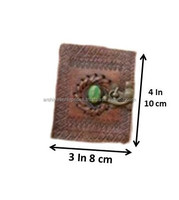 Nouveaux journaux de verrouillage de fermoir en cuir véritable usiné à la main avec pierre semi-précieuse Boho Journal de voyage en cuir Vintage traditionnel