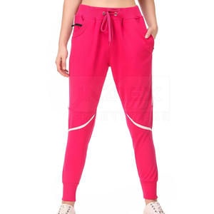 Pantalon Harem Rose Femme en Tricot Spandex Longueur Cheville avec Cordon de Serrage Taille Décontractée Coupe Ample Couleur Unie Bande Latérale Style Printemps - Product Image 4