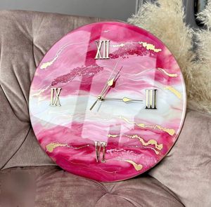 Resin Art Deco Quartz <b>Digital</b> <b>Wall</b> <b>Clock</b> Battery Powered <b>Wall</b> Decorative for Living Room - Product Image 1