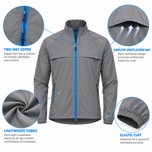 Chaqueta Deportiva Impermeable Premium para Hombre, Cortavientos Reflectante para Ciclismo, Chaqueta Ligera para Fitness al Aire Libre, Fabricante - Product Image 6