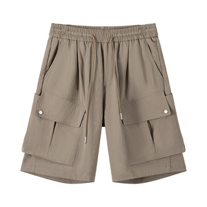 Men's 100% Polyester Quick Dry Lightweight Multi‑Pocket Summer Casual Cargo Shorts with Elastic Waist and Drawstring For Men - Product Image 2