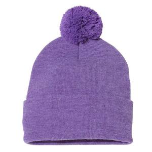 Bonnet unisexe camouflage color block avec pompon 56-58CM, bonnet d'hiver décontracté en coton tricoté pour adultes, rouge et bleu marine - Product Image 4