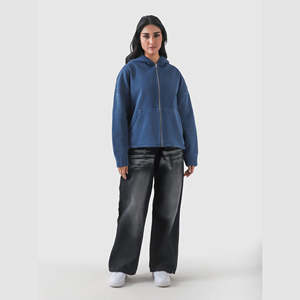 เสื้อฮู้ดดี้ฤดูหนาวสำหรับผู้ชายและผู้หญิง ผ้าฝ้ายฟลีซ 100% คุณภาพพรีเมียม ระบายอากาศได้ดี ทรงโอเวอร์ไซส์ แบบซิป ปักลาย พิมพ์ลายดิจิทัล สีตามสั่ง น้ำหนัก 430 กรัม - Product Image 4