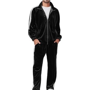 Custom <b>Velour</b> <b>Tracksuit</b> Set Men Women Two Piece Hoodie Jogger Casual Streetwear Sportswear - Product Image 5