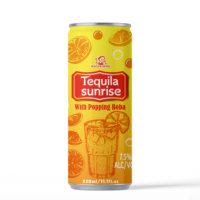 Boisson en conserve Madam Hong 330ml Long Drink Cocktail aux saveurs Popping Boba Lime Margarita/Tequila Sunrise, 7,5% d'alcool, Taïwan, 24 unités