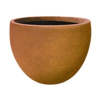 Pot Bunga Bulat Fiberstone Tampilan Corten Berkarat Hamilton 87, Ukuran 87x87x67cm, Besar, Tahan Cuaca, untuk Dalam & Luar Ruangan, Vietnam