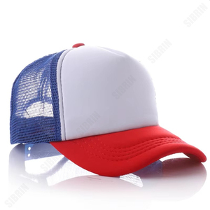 SIBRIN Custom 5 Panel Trucker Hat <b>White</b> Orange Mesh Cap Curved Brim Motorsport Skateboarding Outdoor Streetwear Casual Sports - Product Image 5
