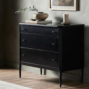Commode Morgan en teck massif de haute qualité avec finition noire pour usage intérieur. - Product Image 6