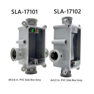 Caja de losa única gris PVC listada cETL, toma de corriente, caja de pared de hormigón poco profunda Vertical Rectangular, caja de conexiones de plástico - Product Image 4