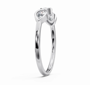 Anillo Minimalista con Diamantes, Oro Sólido de 9KT, 14KT, 18KT, Oro Amarillo, Rosa y Blanco, Joyería Fina, Anillo con Diamantes Pequeños para Uso Diario, para Mujer - Product Image 2