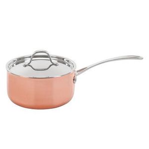 Casserole en cuivre martelé artisanal traditionnel avec couvercle et longue poignée, pot de cuisson en cuivre pour la cuisine, la maison, l'hôtel, le restaurant - Product Image 1
