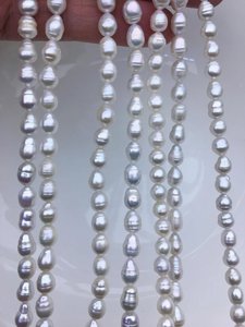 Perlas de Arroz Blancas AA, Perlas Cultivadas de Agua Dulce de 5.5-6mm, Hebra Suelta, para Fabricación de Joyería, Venta al Por Mayor - Product Image 2