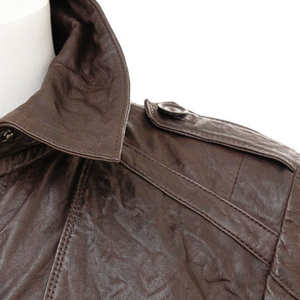 OEM Wholesale Genuine Leather Canvas Front Custom Men High Quality Stylish Comfortable Outdoor Waterproof Winter <b>Jacket</b> Full - Product Image 5