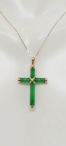 Pendentif Croix Chrétienne en Opale, Argent Sterling Plaqué Rhodium, Chaîne à Maillons, Bijoux Religieux de Fiançailles, Vente en Gros - Product Image 4