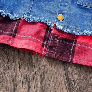Chaquetas de Mezclilla para Niños y Niñas, Chaqueta de Mezclilla a Cuadros Unisex para Bebés y Niños Pequeños - Product Image 3