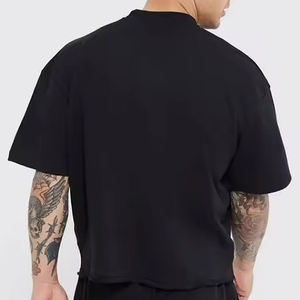 T-shirts pour hommes grande taille à prix abordable, de haute qualité, respirants, à épaules tombantes, 100% coton, épais, surdimensionnés - Product Image 3