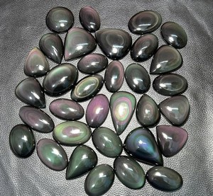 Cabujón de Obsidiana Arcoíris de Alta Calidad, Gema Suave y Lisa, Cristal de Obsidiana Hecho a Mano, Venta al por Mayor para Fabricación de Joyería - Product Image 4