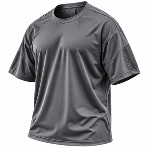 T-shirt décontracté personnalisé pour homme, coupe oversize, 100 % coton épais, anti-plis, col rond tricoté, épaules tombantes, coupe ample - Product Image 4