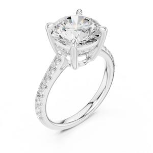 Anillo de Compromiso de Oro Rosa con Diamante Corte Brillante Redondo Natural Certificado por GIA Estilo Clásico para Mujer - Product Image 2