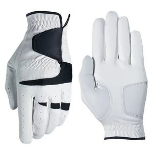 Guantes de Golf de Alta Calidad Premium, de Cuero Genuino, Antideslizantes, Transpirables, Unisex, para Mano Derecha, Blancos y Negros - Product Image 1