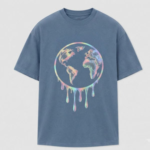 Camiseta cómoda con estampado reflectante para hombre, camiseta de algodón de primera calidad, informal, de manga corta, para verano, uso diario, moda - Product Image 1