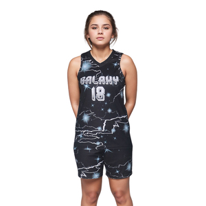 High Durable <b>Machine</b> Stitched Basketball Uniforms Sets Cheapest Rates Sleeveless Training Vests & Shorts Set For Women - Product Image 1