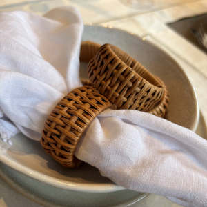 Tradebyd <b>Rustic</b> Rattan Napkin Rings Boho Inspired Handmade <b>Table</b> Decor for <b>Farmhouse</b> <b>Dining</b> - Product Image 1