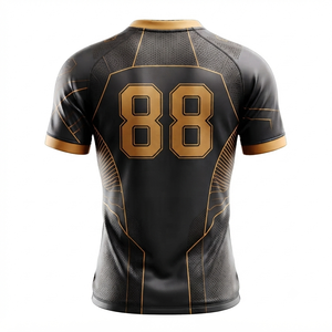 Maillot de football sportif personnalisé en polyester 100 % à transfert thermique, respirant, séchage rapide, coupe régulière, manches courtes, kit d'équipe, haut de sport - Product Image 3