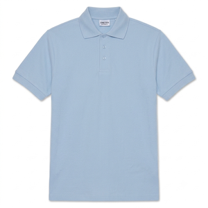 Camiseta Polo de Manga Corta Azul Claro para Hombre, Logotipo Personalizado, Marca Privada, Fabricante OEM ODM, Proveedor - Product Image 3