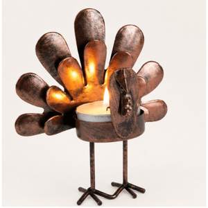 Wholesale Metal Turkey Tealight Candle Holder for Thanksgiving Table Centerpiece Bronze Finish Iron Decor Party Supplies - Product Image 1