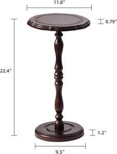 Solid Wood <b>Round</b> Side <b>Table</b>, <b>Small</b> Drink <b>Table</b> for <b>Small</b> Spaces, Modern End <b>Table</b> Accent Nightstand for Bedroom, Living Room, - Product Image 3