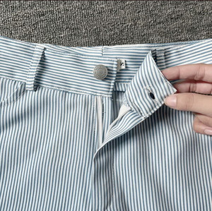 Femmes 2024 Automne Mode Casual Stripe High Waist Zipper Shorts Vintage Female Pants Trendy Mujer Stylish Outfit - Product Image 1