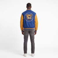 Blouson universitaire OEM personnalisé pour homme, en laine épaisse 550 g/m², manches en cuir PU, style vintage motorsport, coupe ample