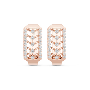 14K Yellow Gold Round Lab-Grown Diamond Earrings for Women Office Wear Earring New Grown Diamond - Product Image 3